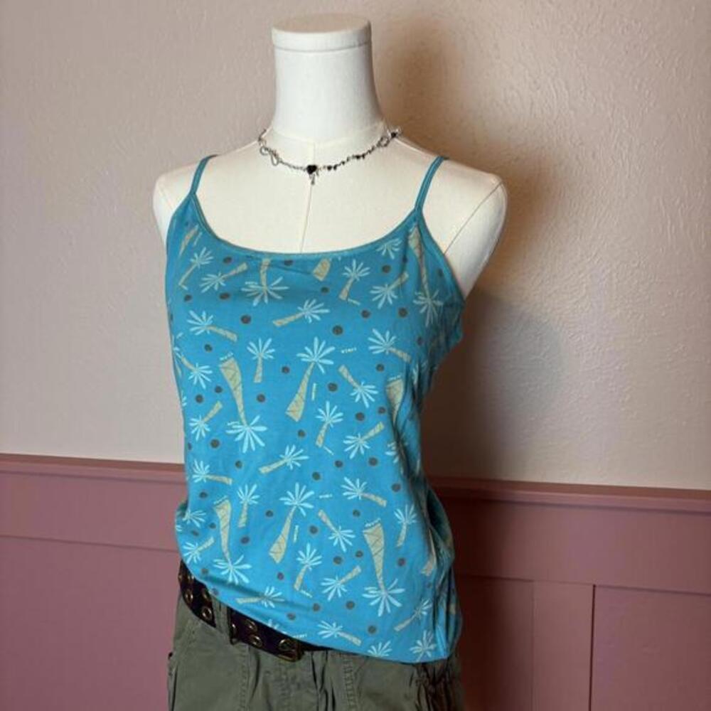 babydoll palm tree coconut cami arizona blue sz xl cotton gyaru florida girl